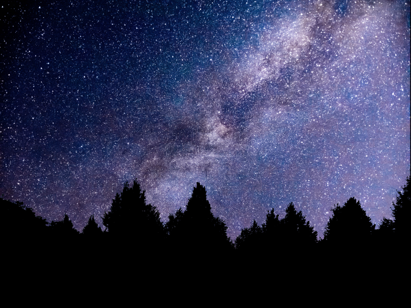 耀眼閃亮的星空銀河風景圖片