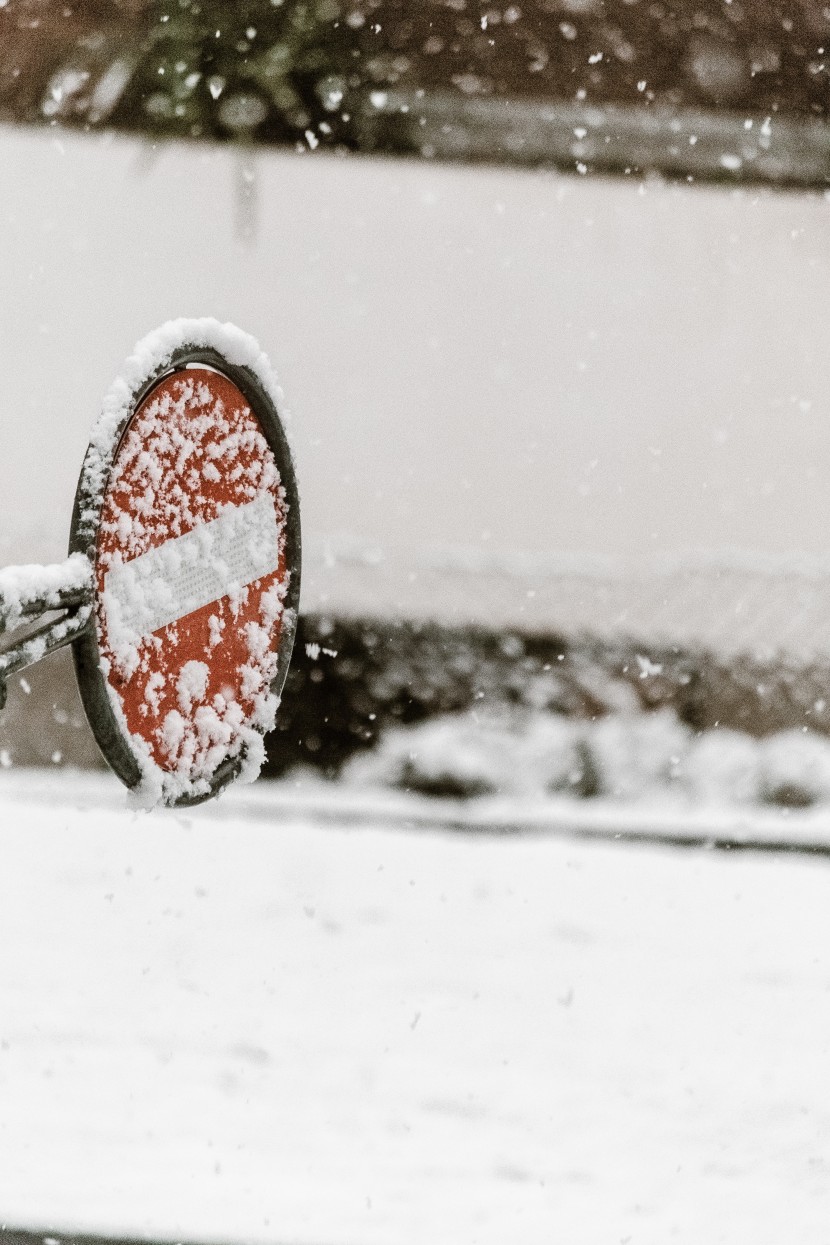 白茫茫的冬季雪景圖片