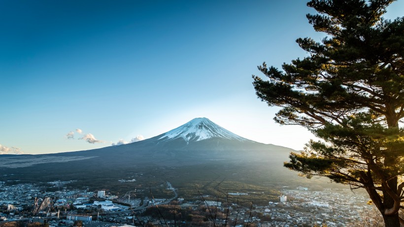 日本富士山自然風景圖片