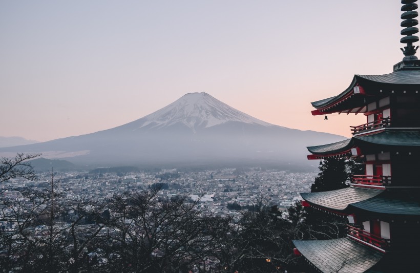 日本富士山自然風景圖片