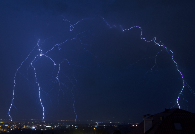 恐怖震撼的雷電風景圖片