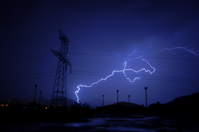 恐怖震撼的雷電風景圖片