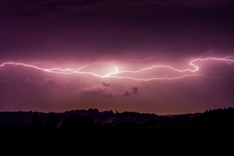 恐怖震撼的雷電風景圖片