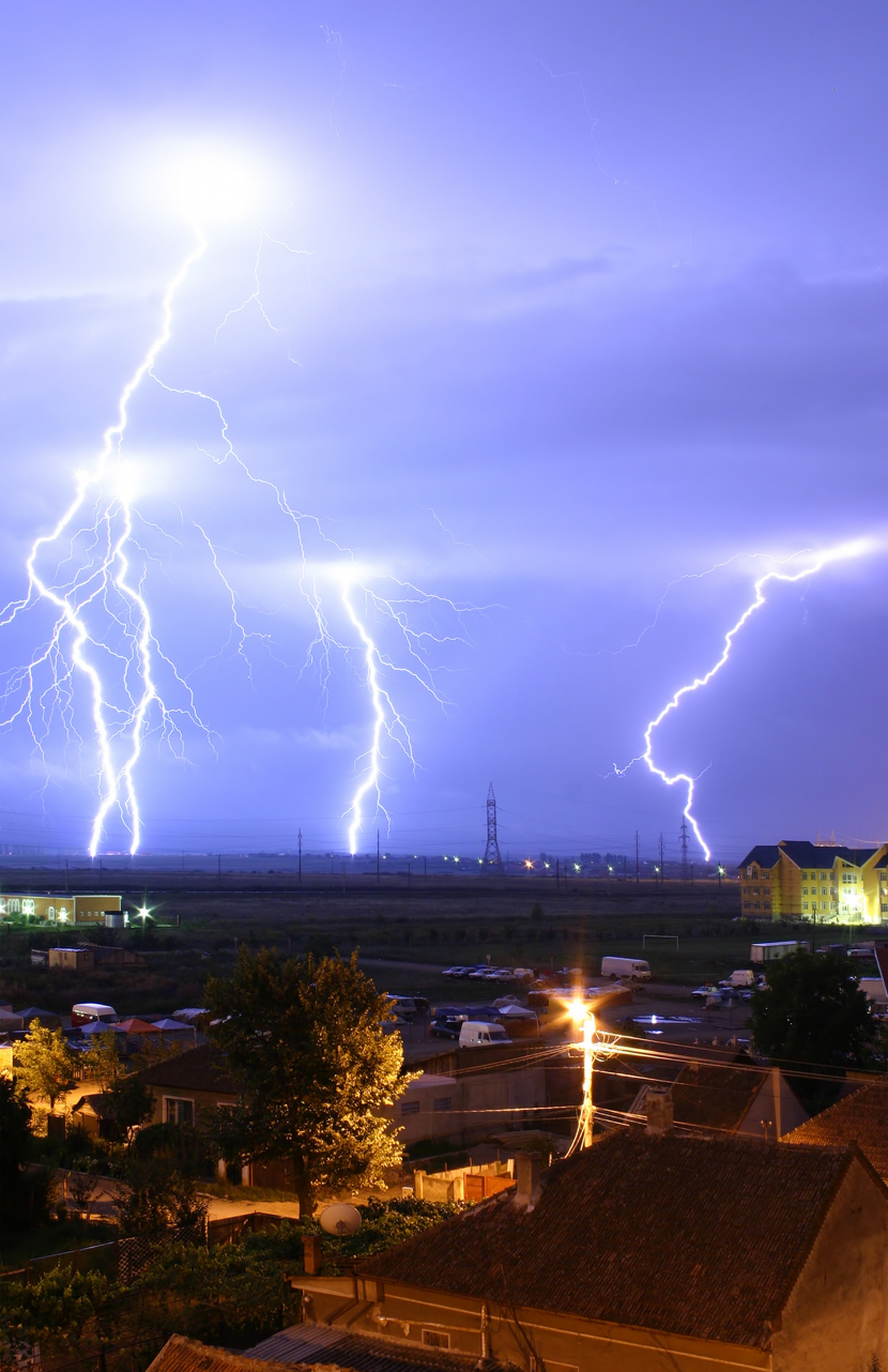 恐怖震撼的雷電風景圖片