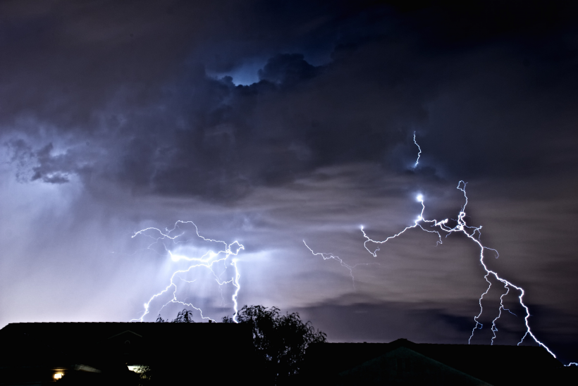 恐怖震撼的雷電風景圖片