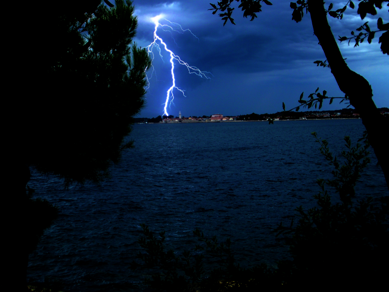 恐怖震撼的雷電風景圖片