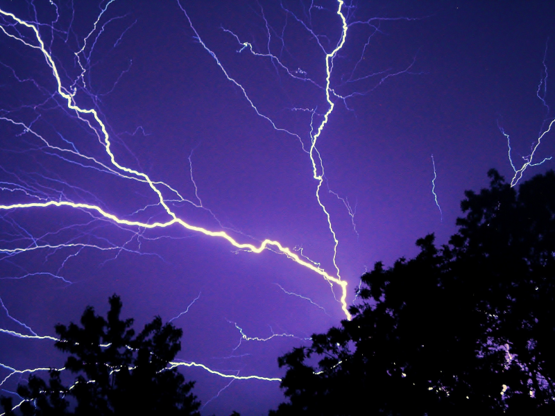 恐怖震撼的雷電風景圖片