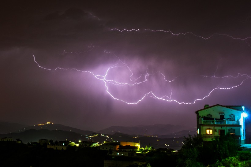 恐怖的雷電風景圖片