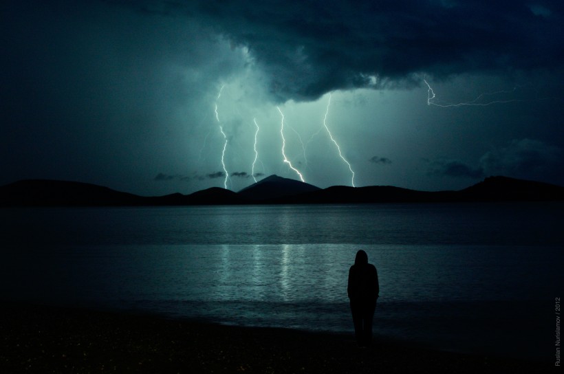 恐怖震撼的雷電風景圖片