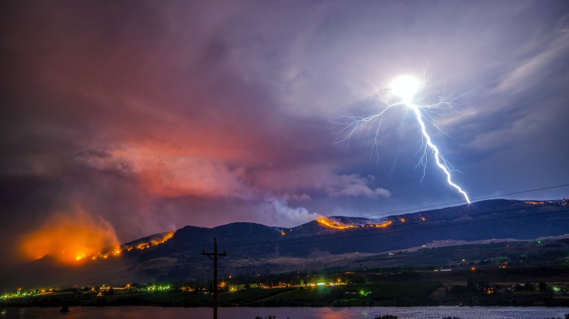 恐怖震撼的雷電風景圖片