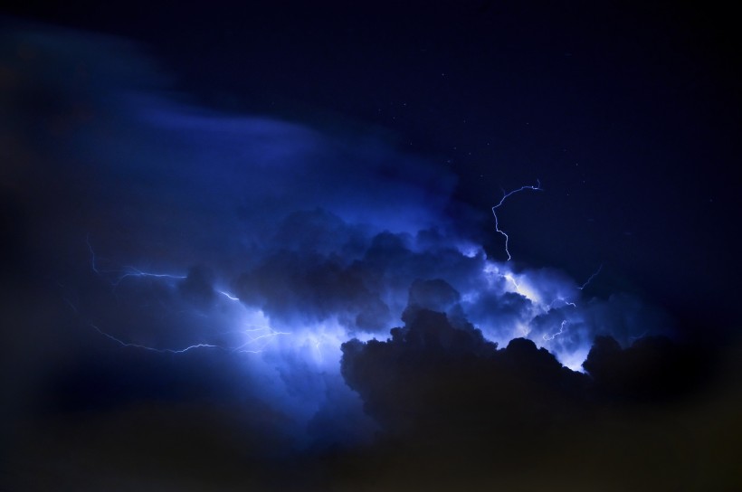 恐怖震撼的雷電風景圖片