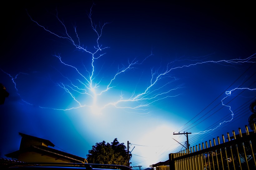 恐怖的雷電風景圖片