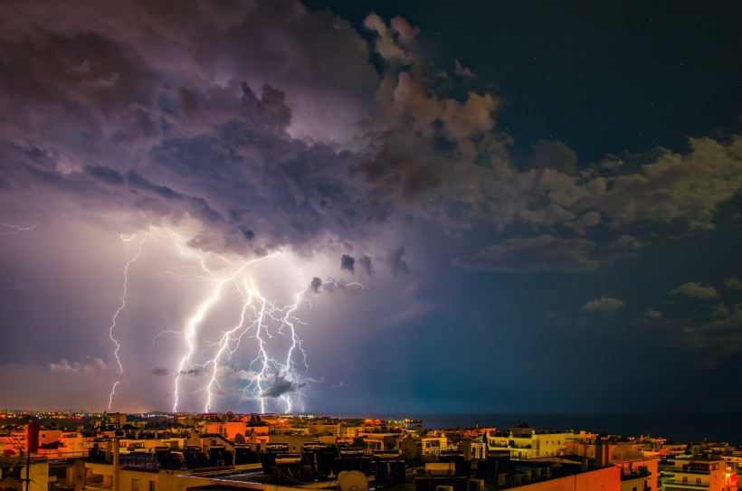 恐怖震撼的雷電風景圖片