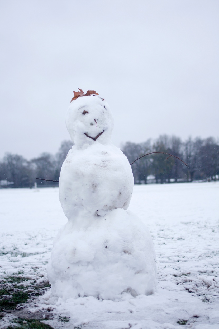 冬季造型獨特的雪人圖片