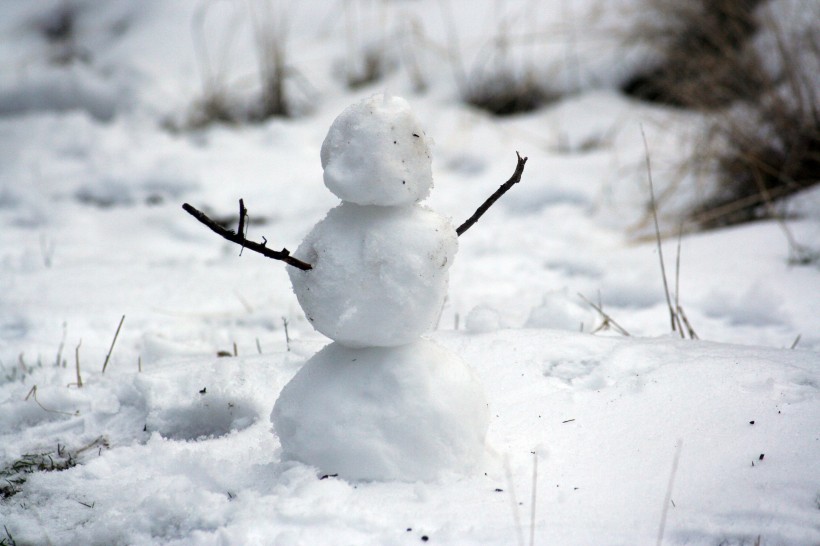 冬季造型獨特的雪人圖片