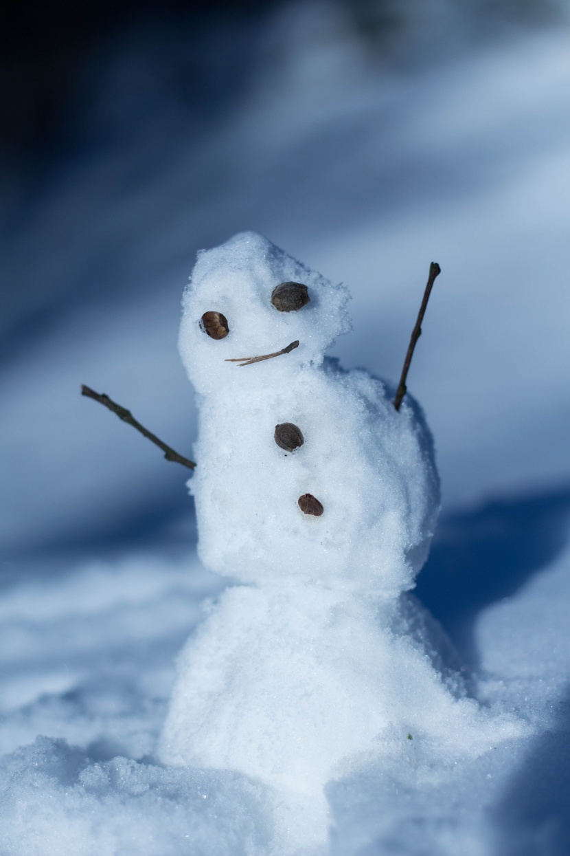 冬季造型獨特的雪人圖片