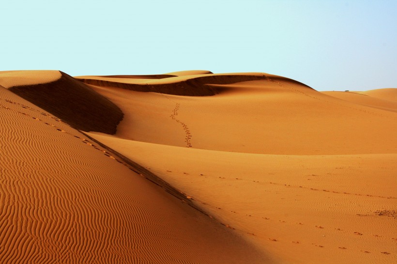 寬廣無垠的沙漠風景圖片