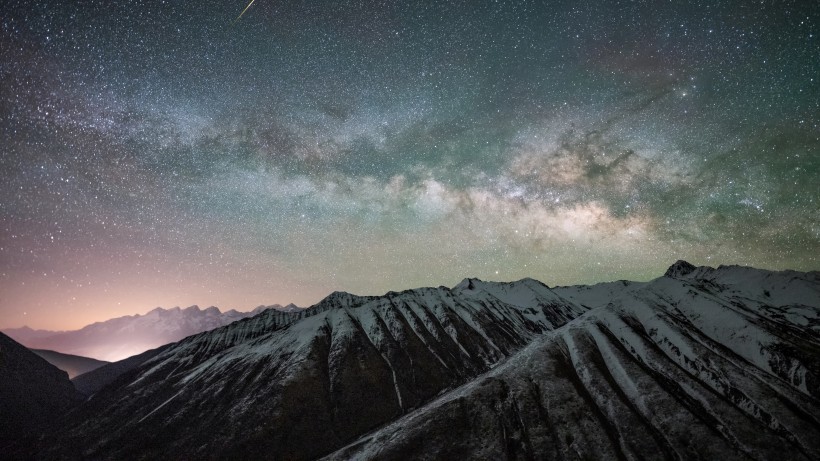 夜晚唯美的星空風景圖片