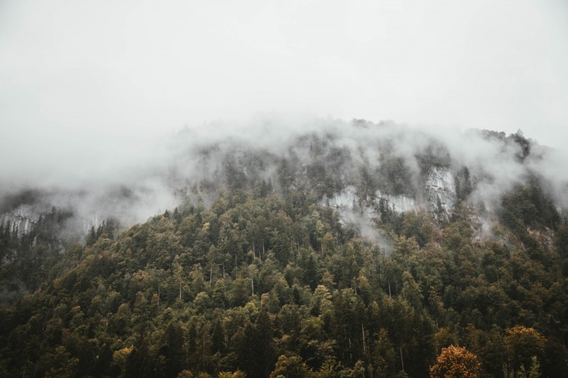 雲霧缭繞的山巒圖片