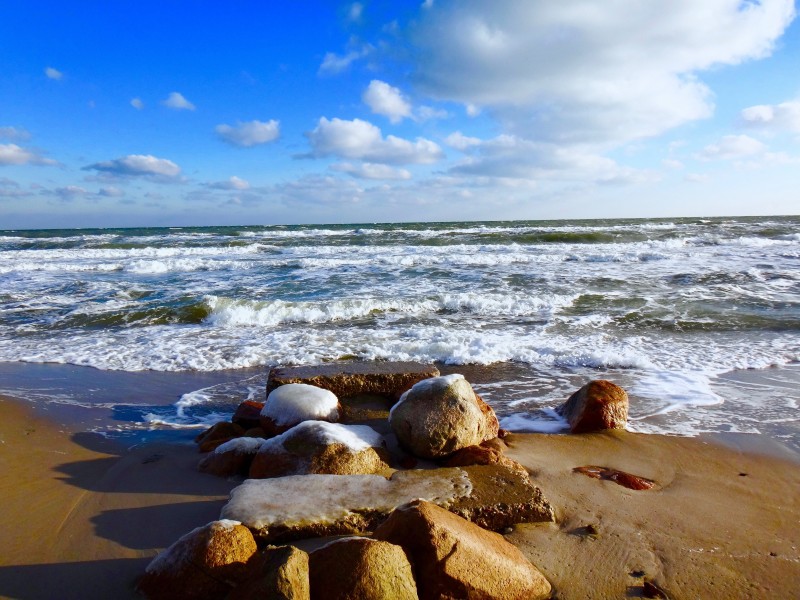 海邊朝霞風景圖片