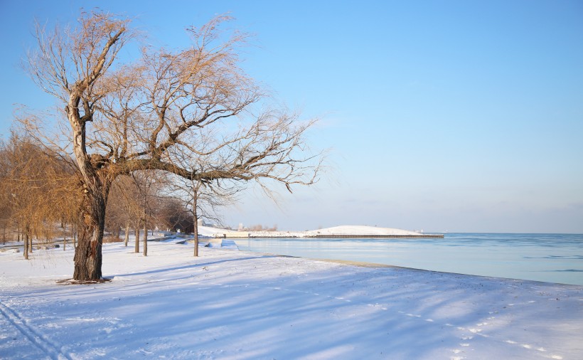 冬天唯美的雪景圖片