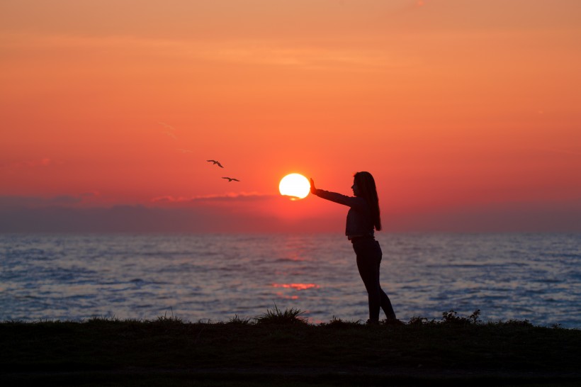 夕陽餘晖圖片