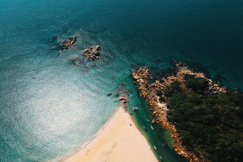 航拍小島海岸圖片