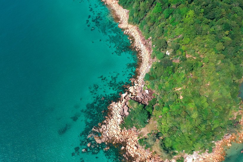 航拍小島海岸圖片