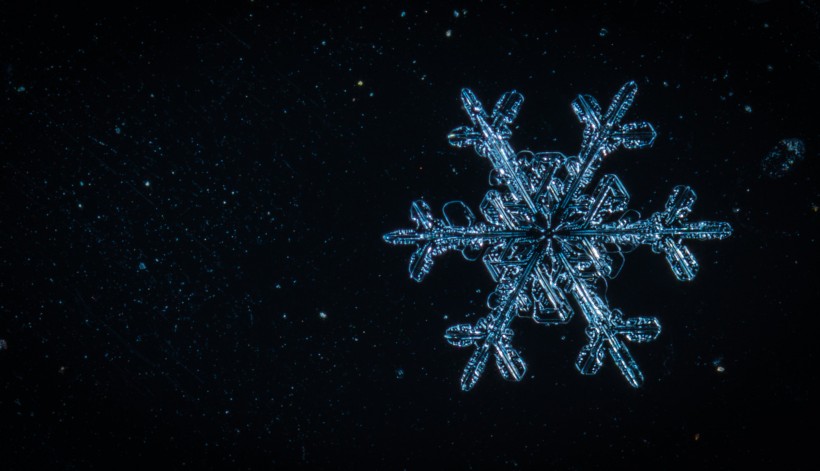 顯微鏡拍攝的雪花圖片