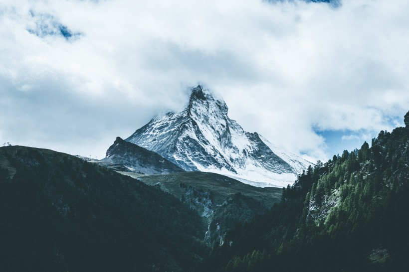 阿爾卑斯雪山風景圖片