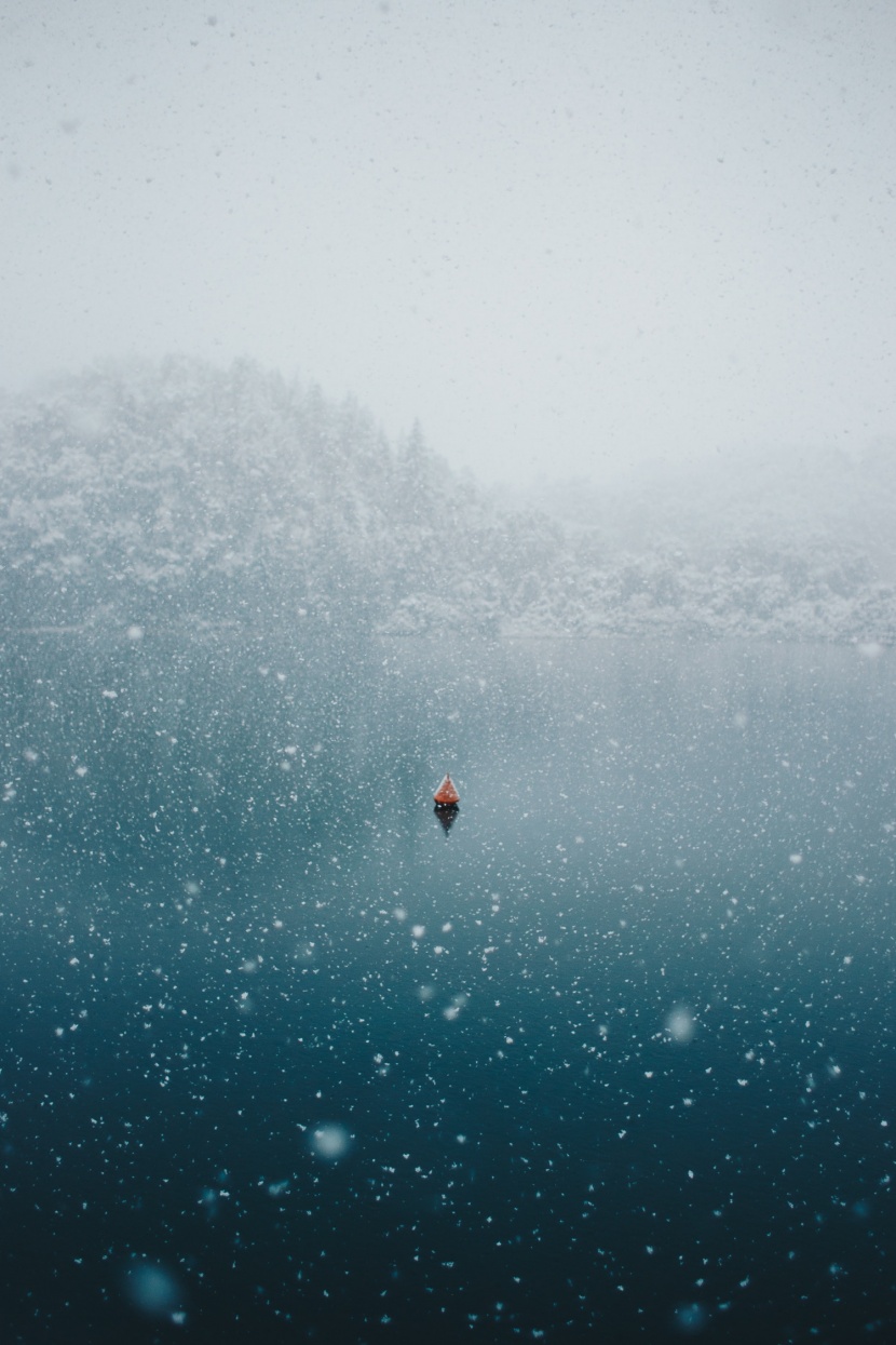 冬天下雪時的美景圖片