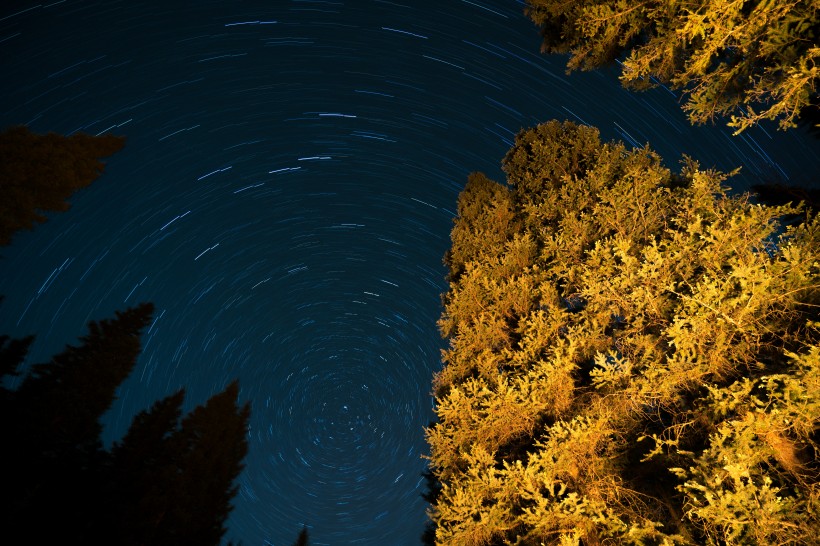 漂亮的星軌星空圖片