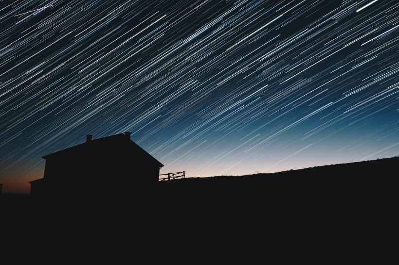 漂亮的星軌星空圖片