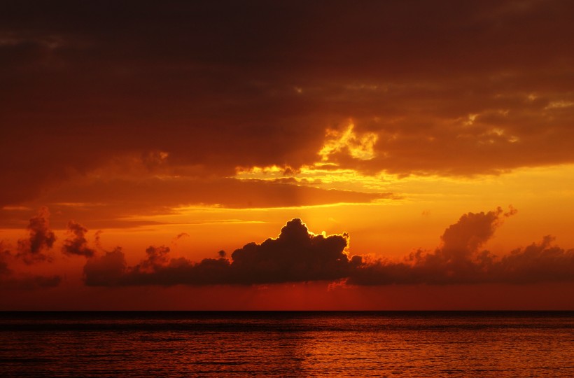 唯美夕陽黃昏落日風景圖片