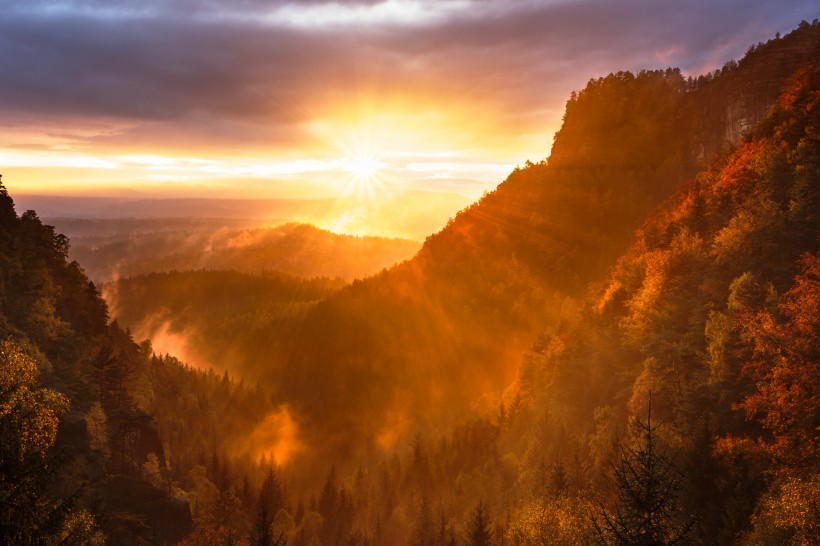 美麗的夕陽景色圖片