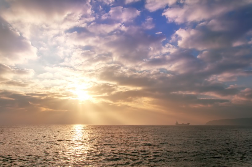 海邊日出風景圖片