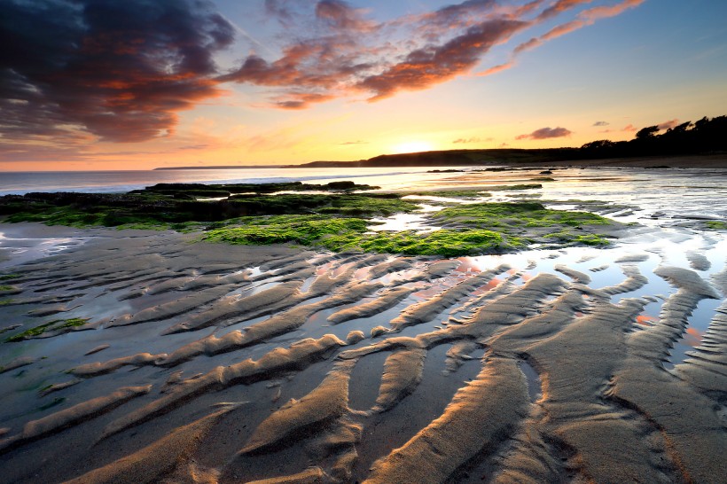 美麗的夕陽海景圖片