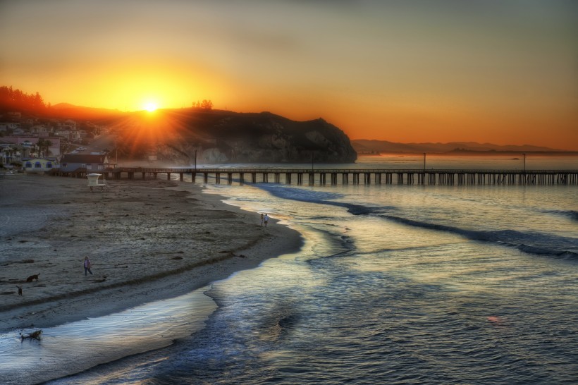 美麗的夕陽海景圖片