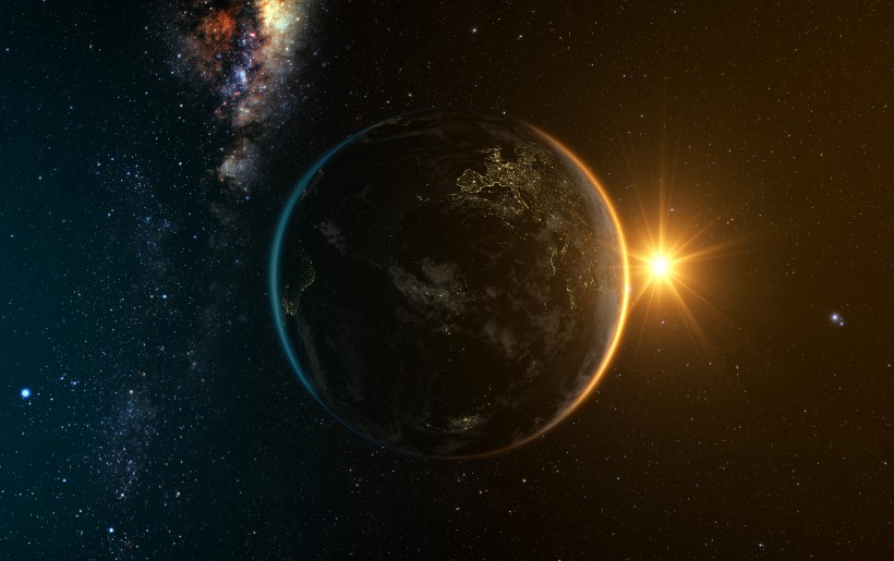 宇宙閃亮的星系圖片