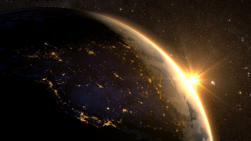 宇宙閃亮的星系圖片