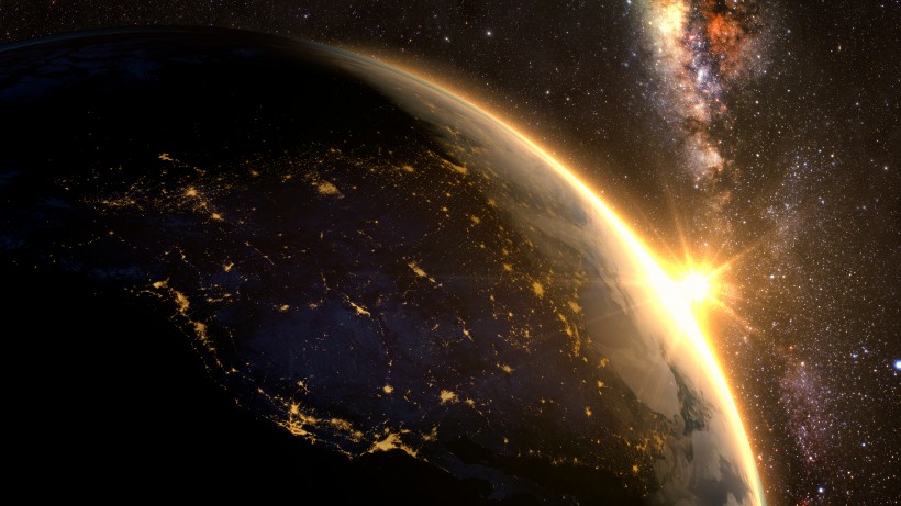 宇宙閃亮的星系圖片