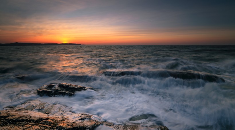 海上日落風景圖片