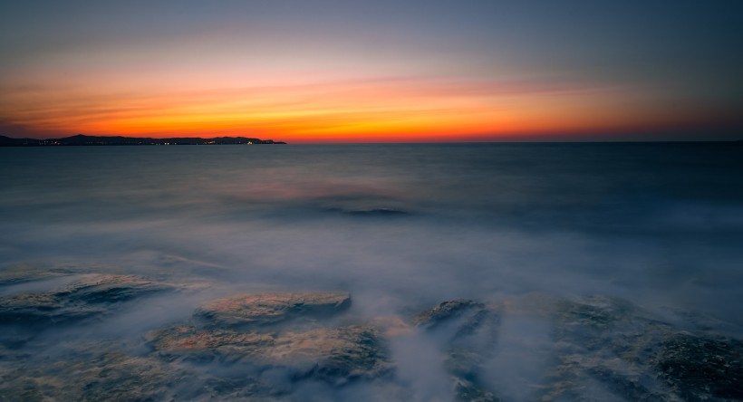 海上日落風景圖片