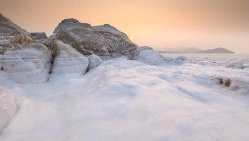 冬天的大海風景圖片