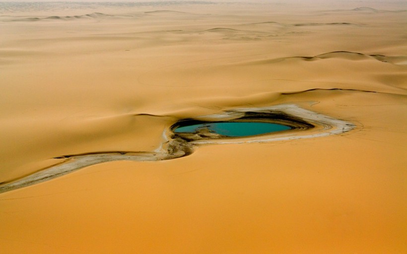沙漠綠洲美景圖片