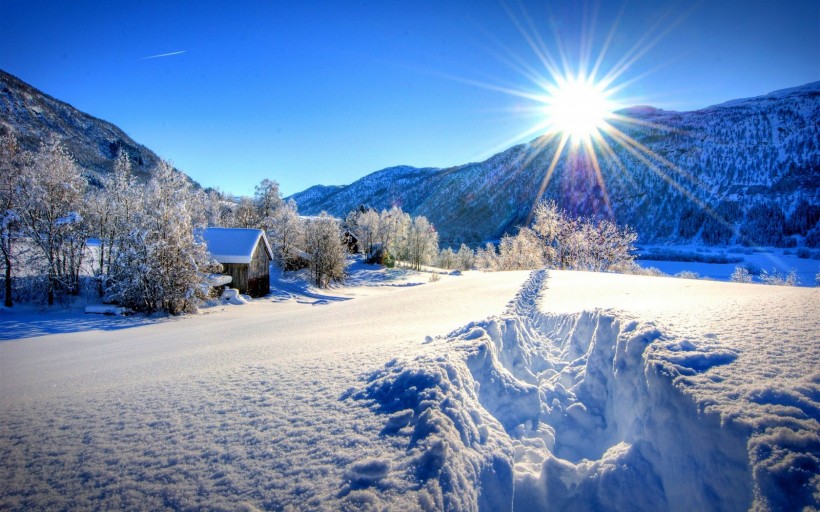 唯美雪景冬季風景圖片