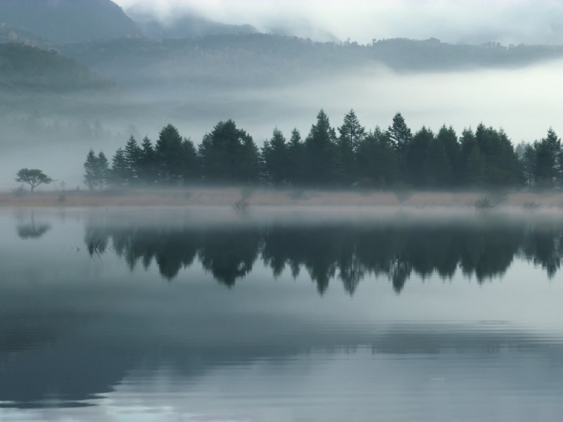 雲霧缭繞自然風景圖片