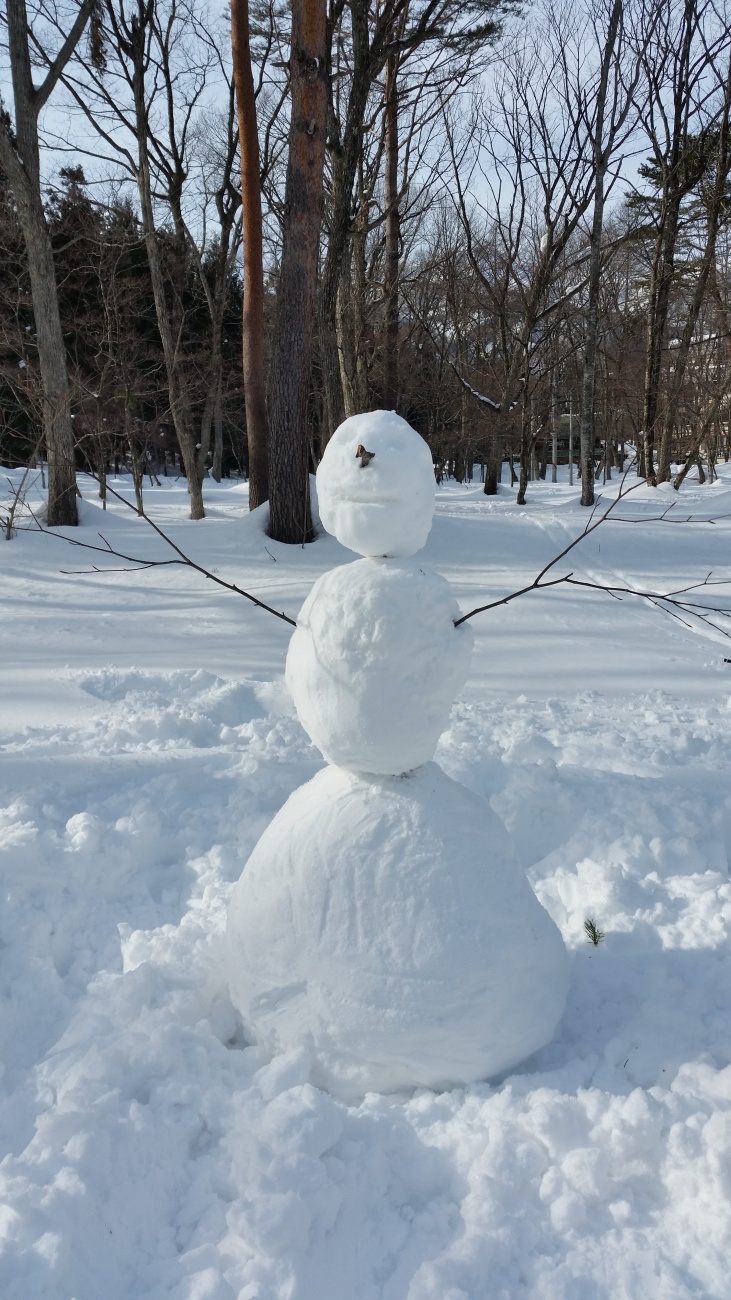 冬季造型獨特的雪人圖片