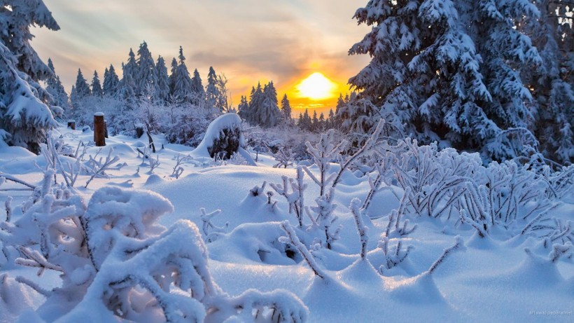 白雪皚皚的景色圖片