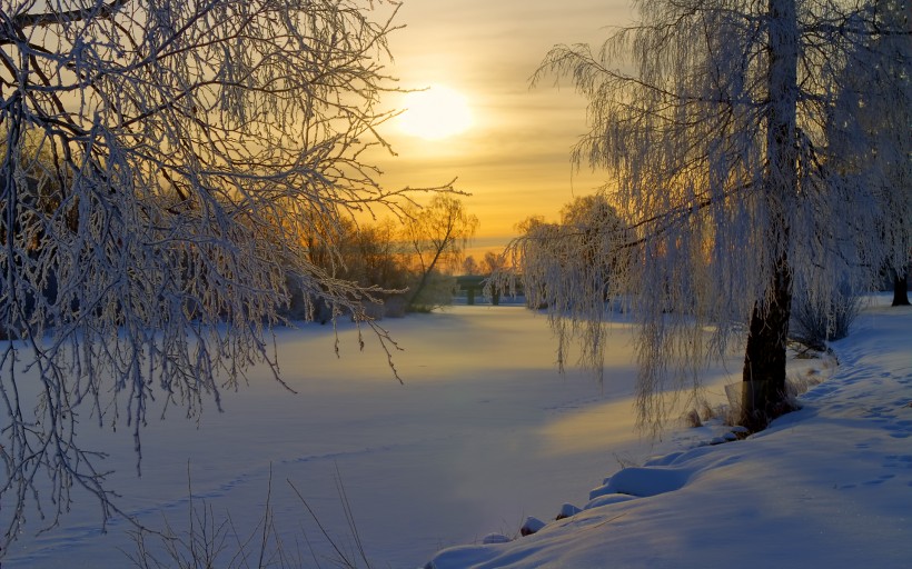 白雪皚皚的景色圖片